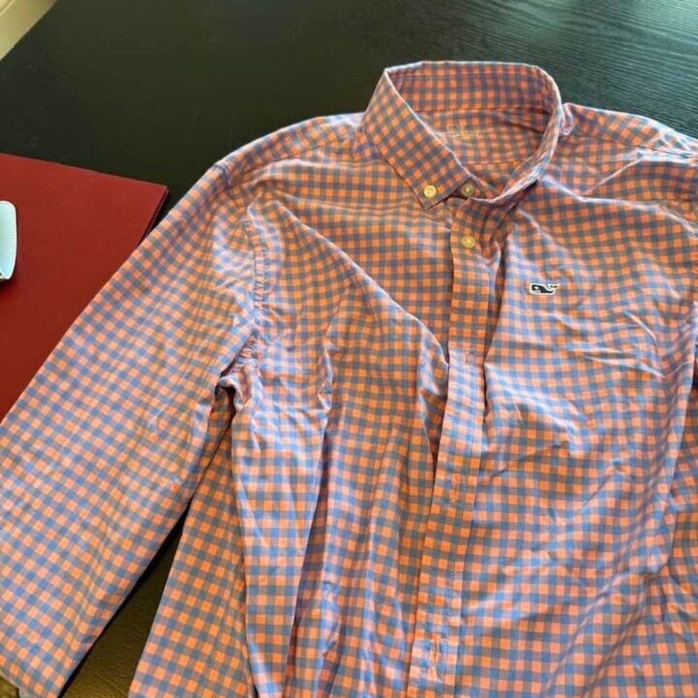 Vineyard Vines Boys Performance Button Up Shirt Large